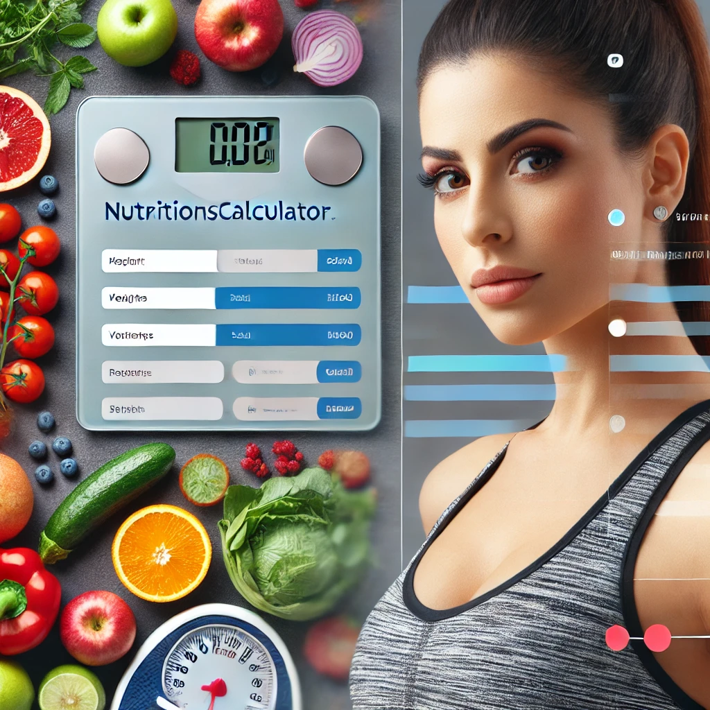 Person tracking diet using a nutrition calculator on a smartphone