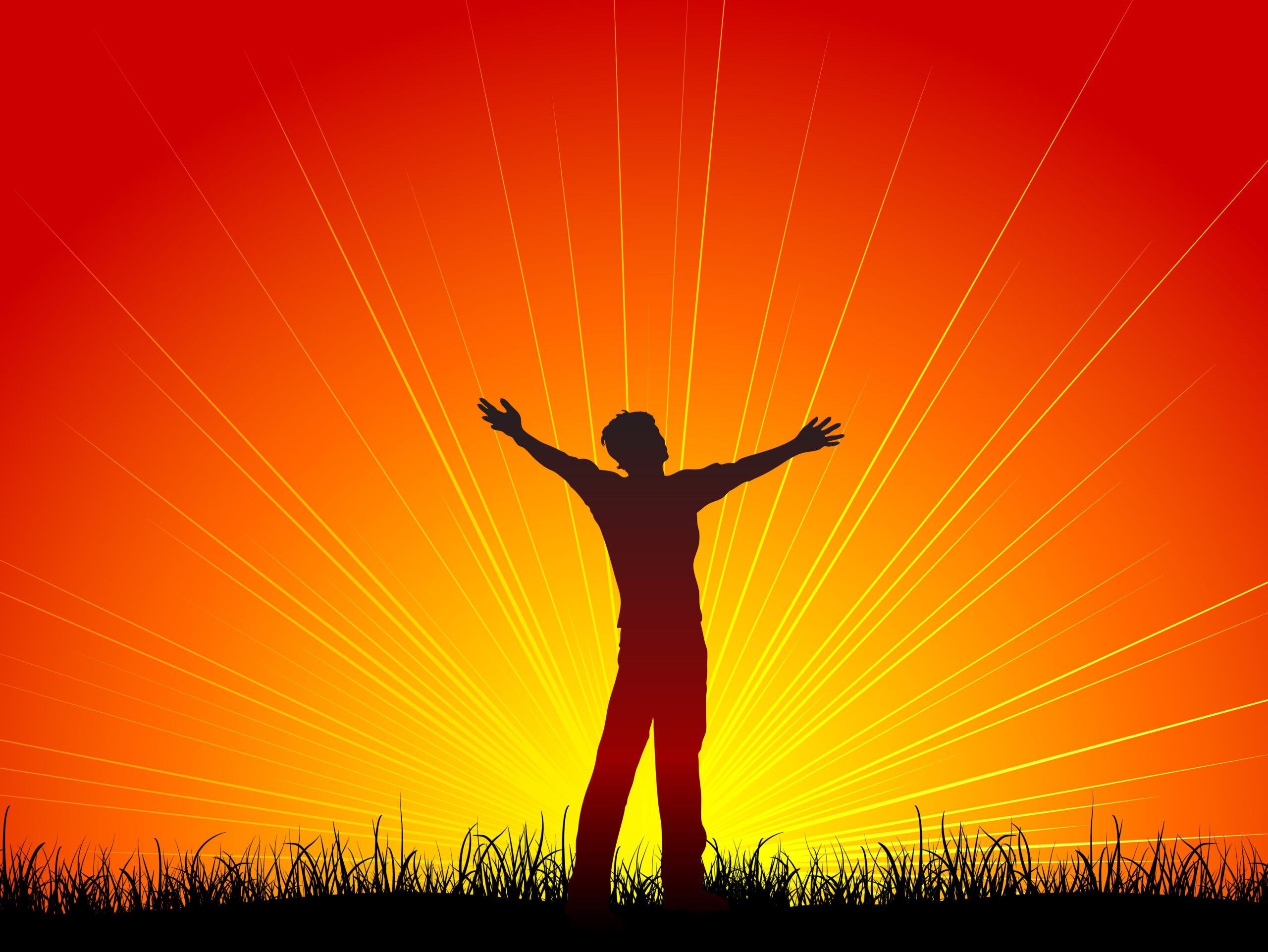 Person standing under a bright sky, symbolizing the role of sunlight in Vitamin D production.