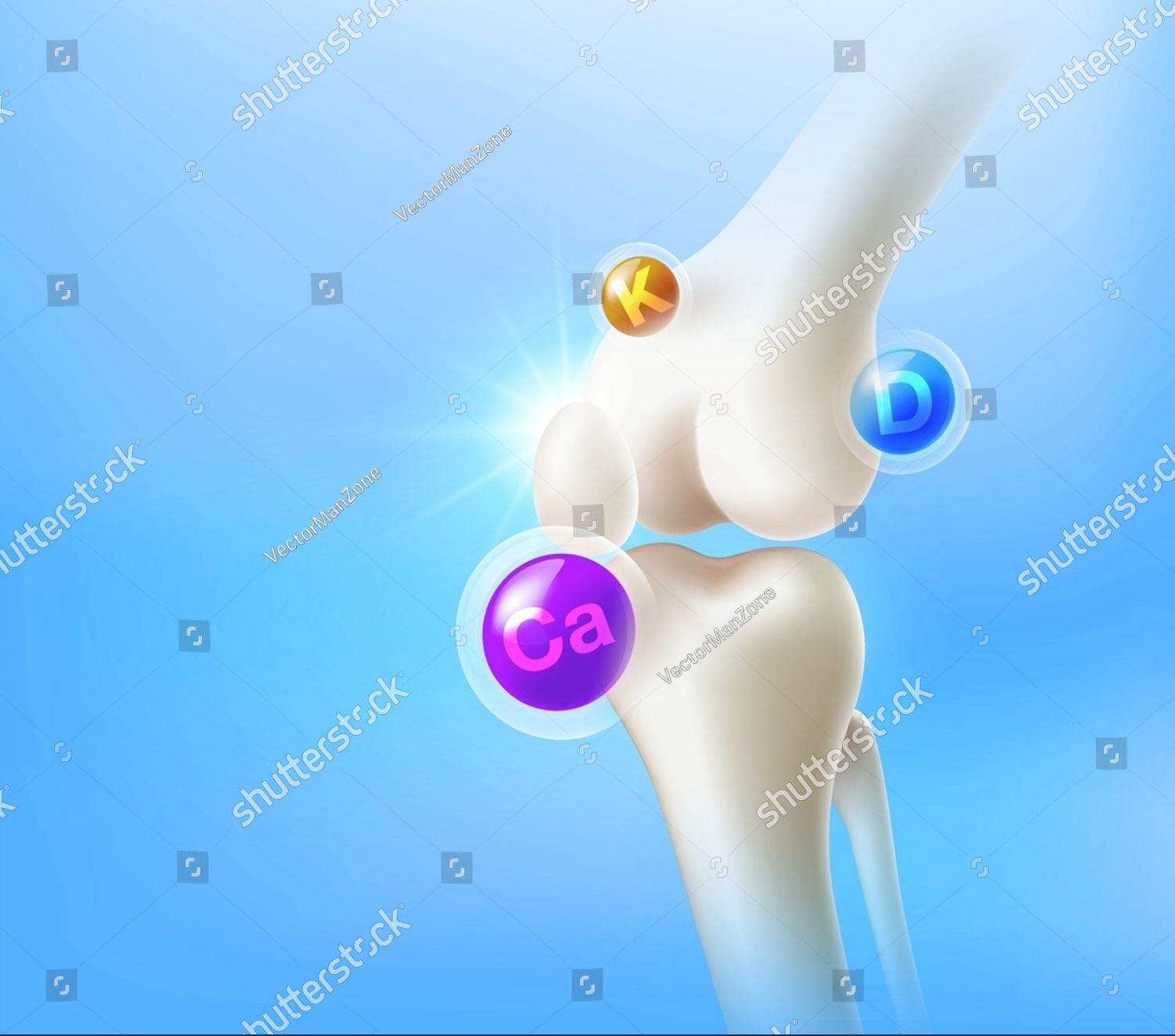 Illustration showing the process of calcium absorption and strong bones in children.