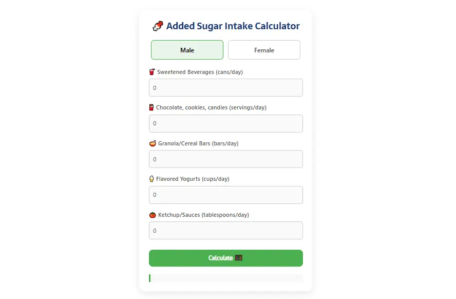 Sugar Intake Calculator