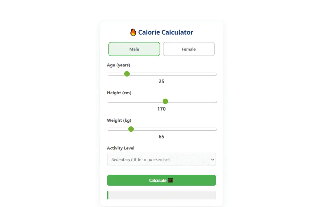 Calorie Intake Calculator