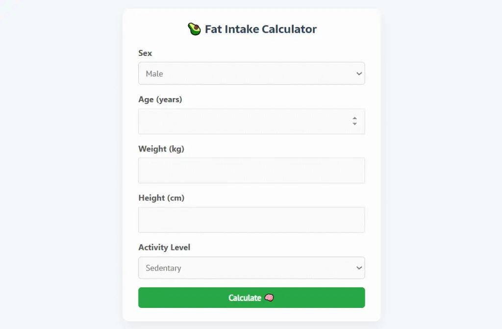 Fat Intake Calculator