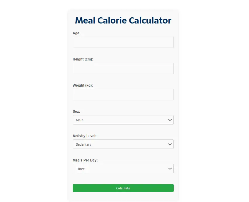 Meal Calorie Calculator