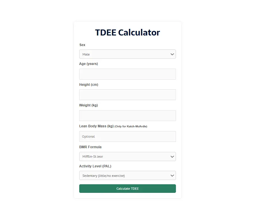 TDEE Calculator