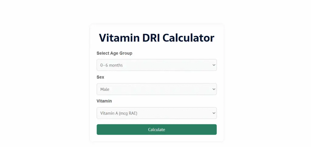 Vitamin Calculator